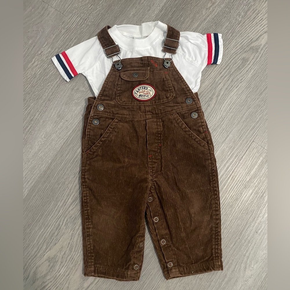 Carter’s Watch The Wear Brown Corduroy Overalls Size 12 months
